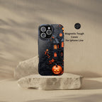 Gothic Haunted Mansion MagSafe Phone Case, Spooky Halloween Design, Horror iPhone Cover, Flat Print