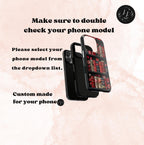 Floral Bookshelf Phone Case: Faux Embroidery Book Lover Gift  iPhone Galaxy Pixel covers