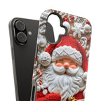 Christmas Santa Claus MagSafe Phone Case, Red White Holiday iPhone Cover, Retro Winter Festive