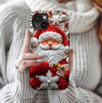 Christmas Santa Claus MagSafe Phone Case, Red White Holiday iPhone Cover, Retro Winter Festive