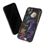 Purple Dragon Bookshelf Phone Case: Book Lover Gift iPhone Galaxy Pixel