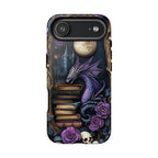 Purple Dragon Bookshelf Phone Case: Book Lover Gift iPhone Galaxy Pixel