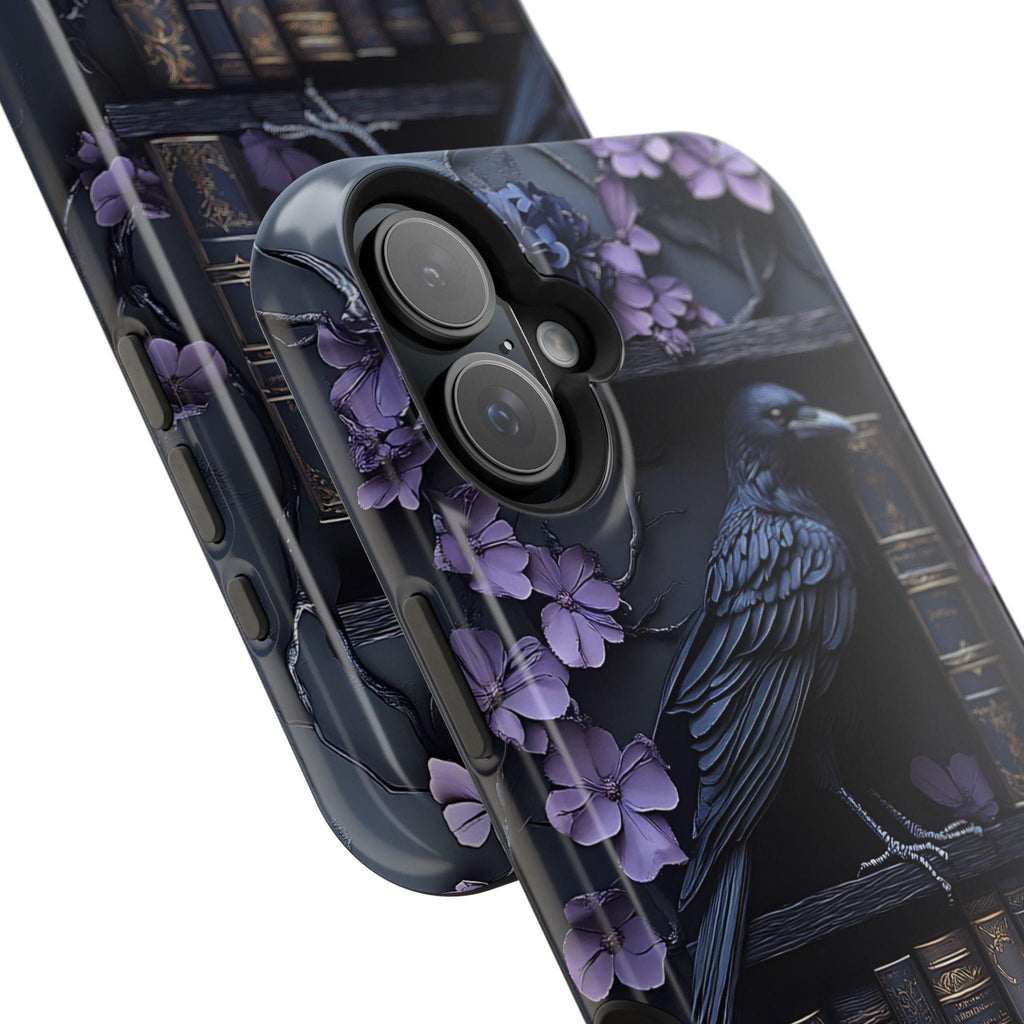 Gothic Raven Bookshelf iPhone MagSafe Case: Dark Academia Book Lover Gift  iPhone Galaxy Pixel