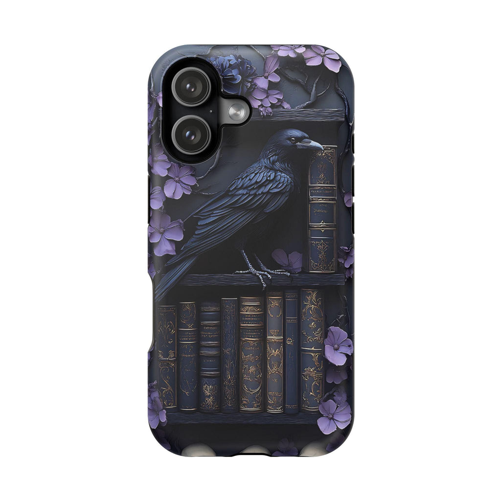 Gothic Raven Bookshelf iPhone MagSafe Case: Dark Academia Book Lover Gift  iPhone Galaxy Pixel