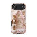 Gingerbread Nutcracker Christmas Phone Case: Pink Holiday Design iPhone Galaxy Pixel