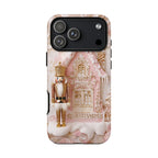 Gingerbread Nutcracker Christmas Phone Case: Pink Holiday Design iPhone Galaxy Pixel