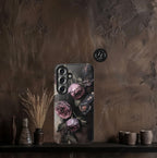 Gothic Black Lace Rose Phone Case, Dark Floral Victorian Grunge iPhone Samsung  Pixel Cover