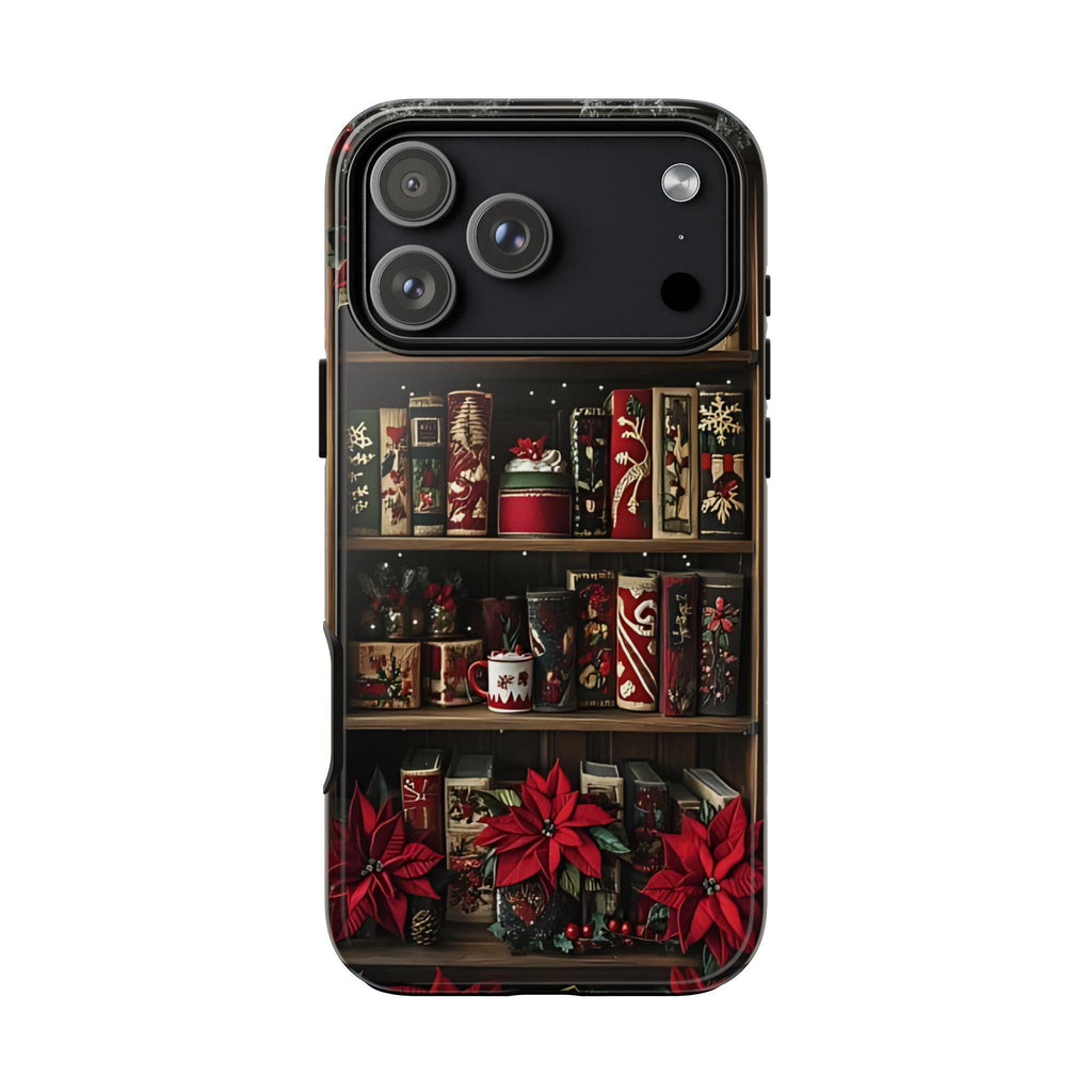 Bookish Christmas Bookshelf Phone Case, Holiday Library Bookcase, Boho iPhone  Galaxy Pixel