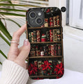 Bookish Christmas Bookshelf Phone Case, Holiday Library Bookcase, Boho iPhone  Galaxy Pixel
