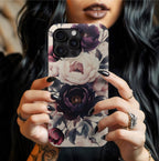 Purple Gothic Floral Phone Case: Dark Academia Boho iPhone, Galaxy, Pixel