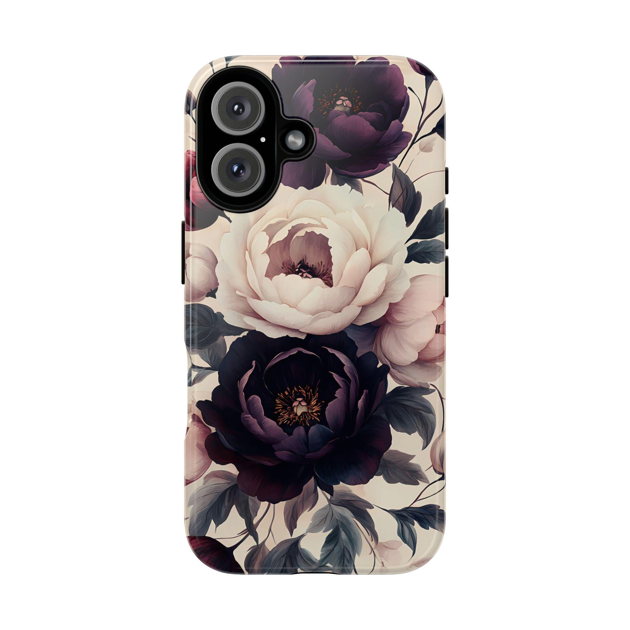 Purple Gothic Floral Phone Case: Dark Academia Boho iPhone, Galaxy, Pixel