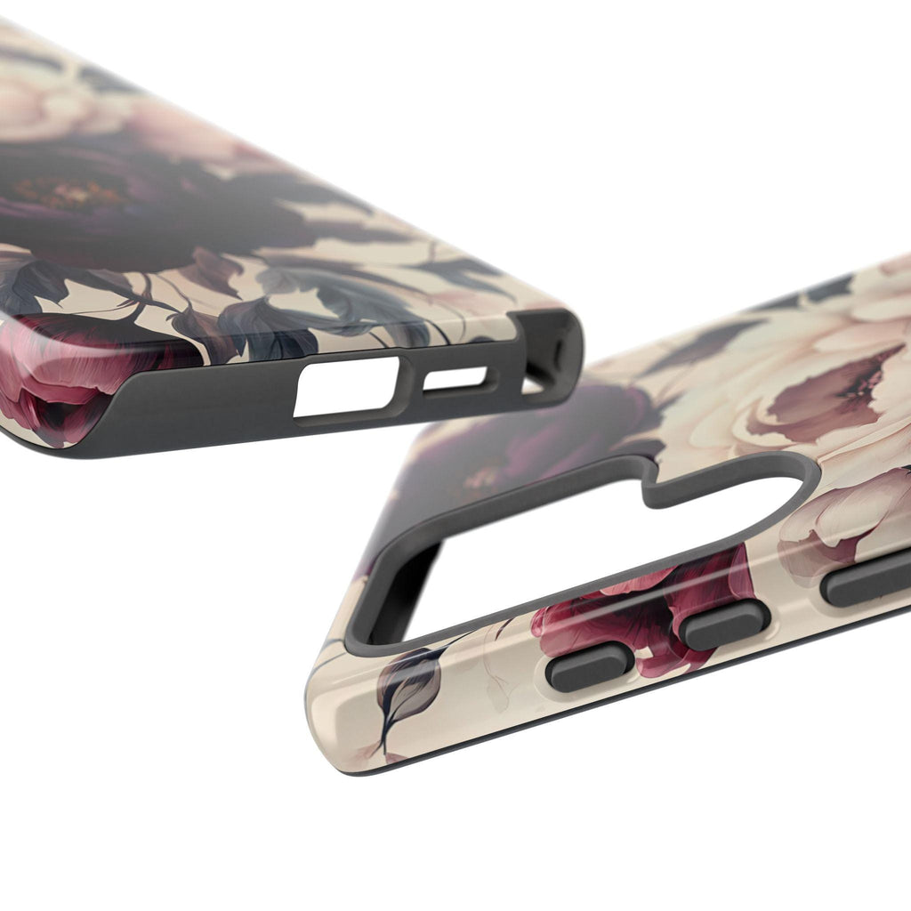 Purple Gothic Floral Phone Case: Dark Academia Boho iPhone, Galaxy, Pixel