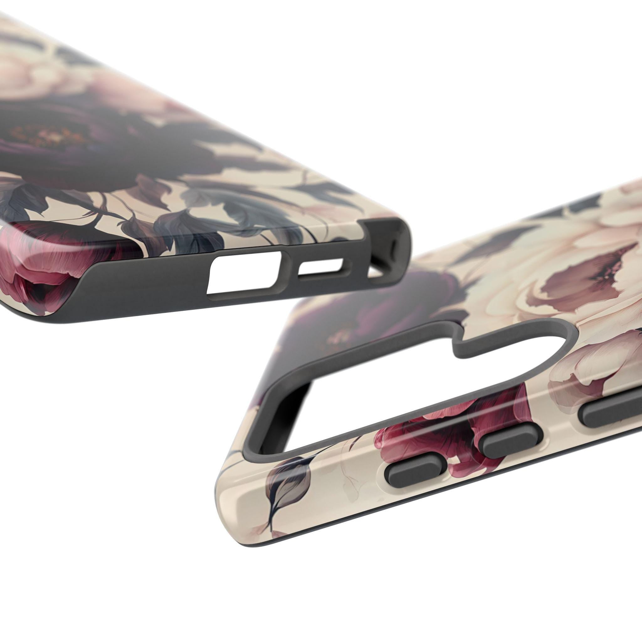 Purple Gothic Floral Phone Case: Dark Academia Boho iPhone, Galaxy, Pixel