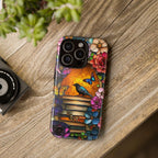 Floral Bookish Phone Case, Faux Stained Glass Books Flower Book Lovers iPhone Galaxy Pixel
