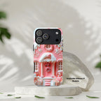 Pink Gingerbread House Phone Case, Festive Holiday Cover Holiday iPhone Galaxy Pixel,