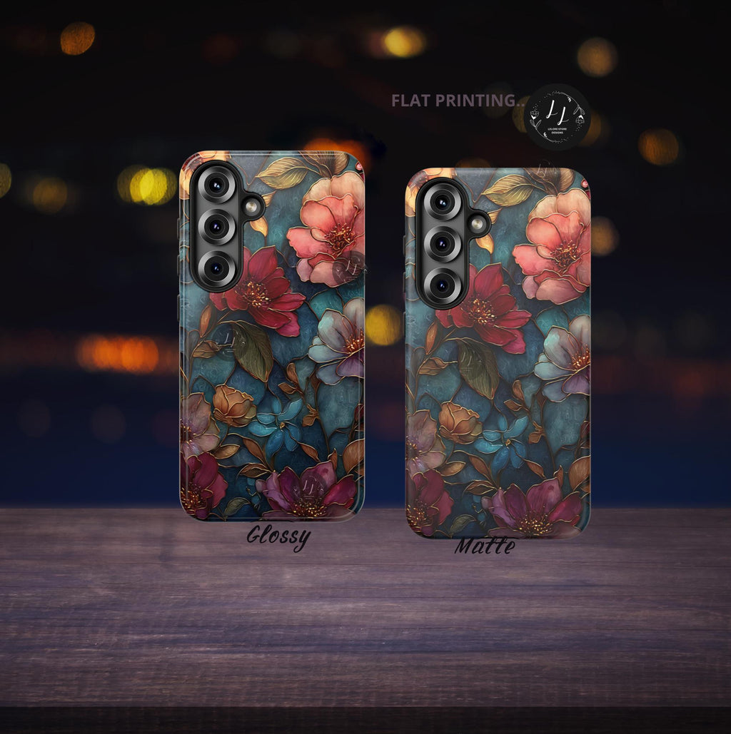 Wildflower Mosaic Phone Case Faux Stained Glass  Floral  iPhone Samsung Galaxy Pixel