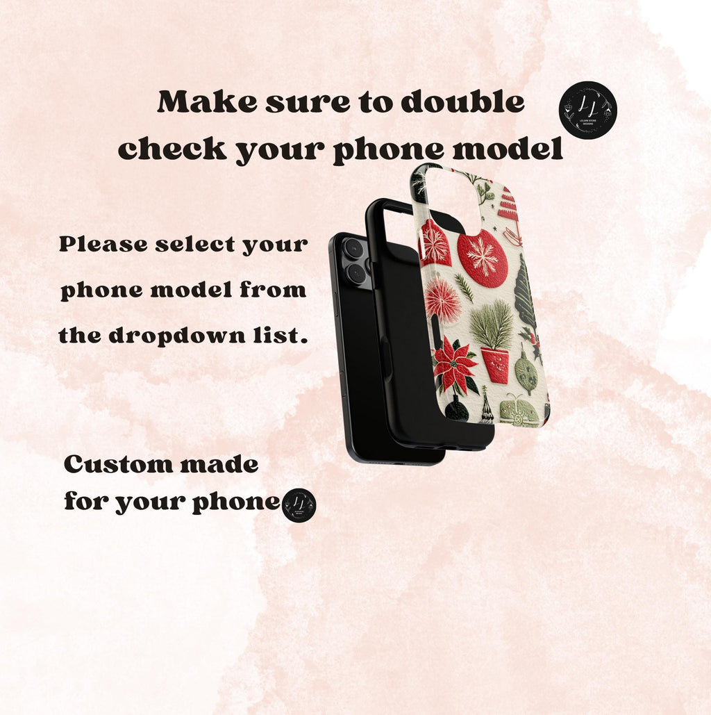 Retro Christmas Collage Phone Case, Gingerbread Town Holiday Cover   Festive Xmas iPhone Galaxy Pixel