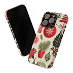 Retro Christmas Collage Phone Case, Gingerbread Town Holiday Cover   Festive Xmas iPhone Galaxy Pixel