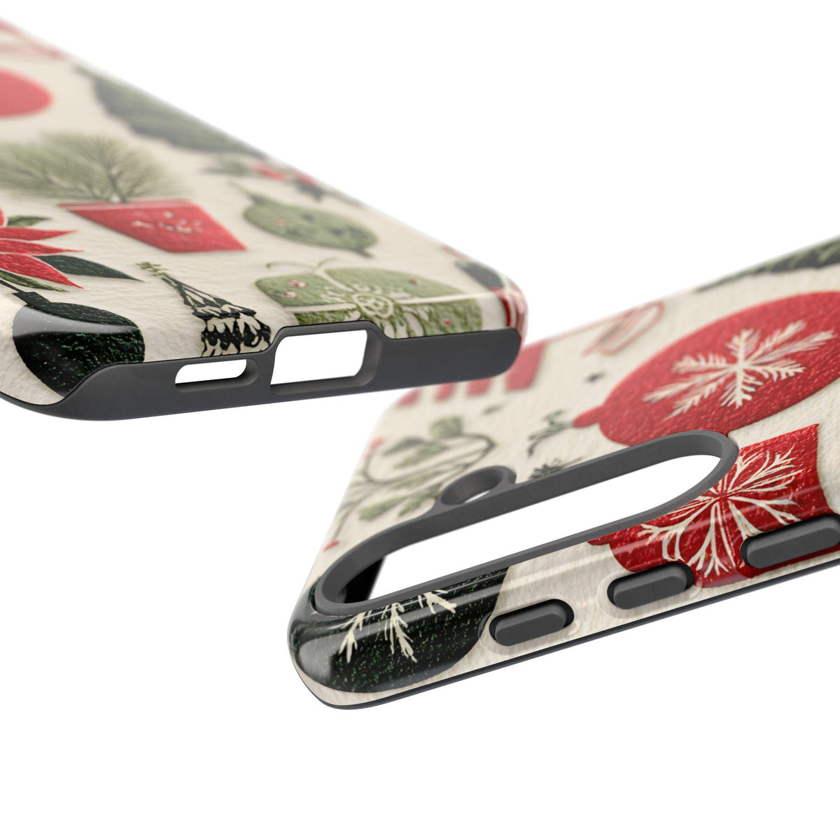 Retro Christmas Collage Phone Case, Gingerbread Town Holiday Cover   Festive Xmas iPhone Galaxy Pixel