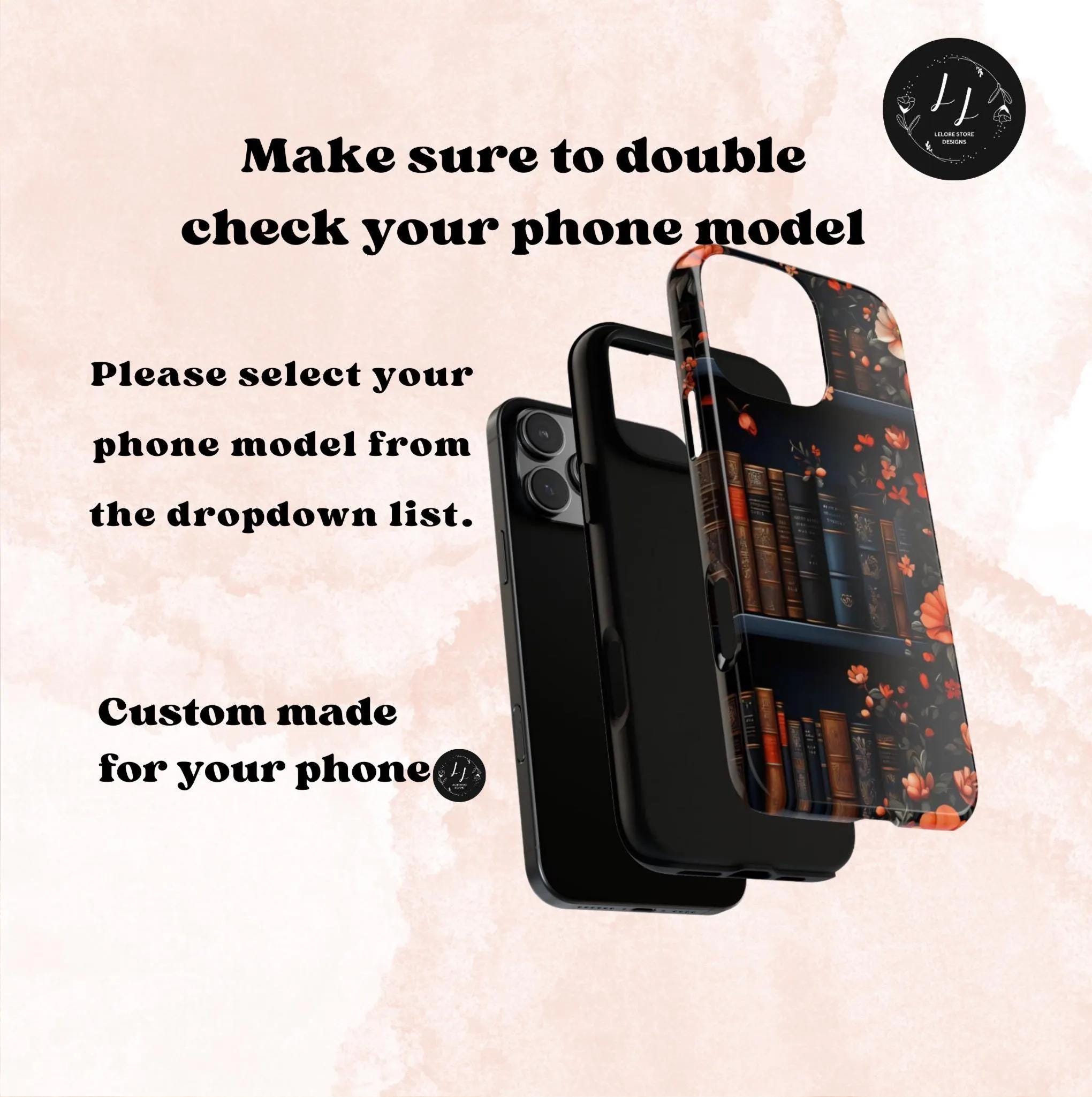 Bookish Fall Phone Case, Bookshelf iPhone Cover,  Autumn  Library Bookcase, Thanksgiving Bookworm Gift