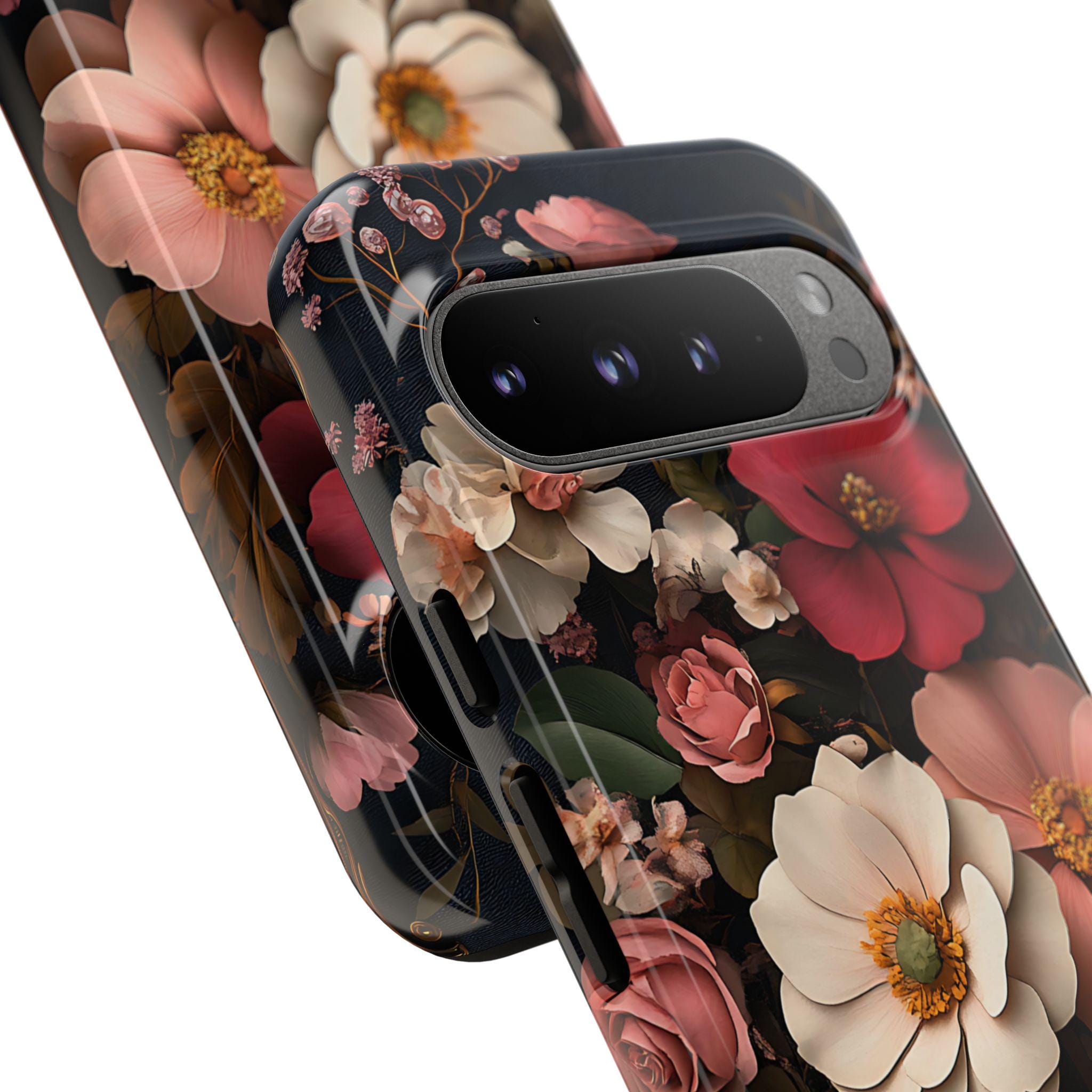 Victorian Floral Phone Case, Dark Gothic Flowers, iPhone Galaxy Pixel
