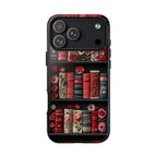 Floral Bookshelf Phone Case: Faux Embroidery Book Lover Gift  iPhone Galaxy Pixel covers