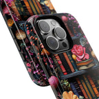 Boho Bookish Phone Case, Floral Bookshelf Design iPhone Samsung Pixel Book Lovers