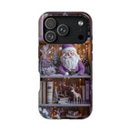 Bookish MagSafe Phone Case Boho Floral Light Purple Bookshelf Book Lovers, iPhone Cover.