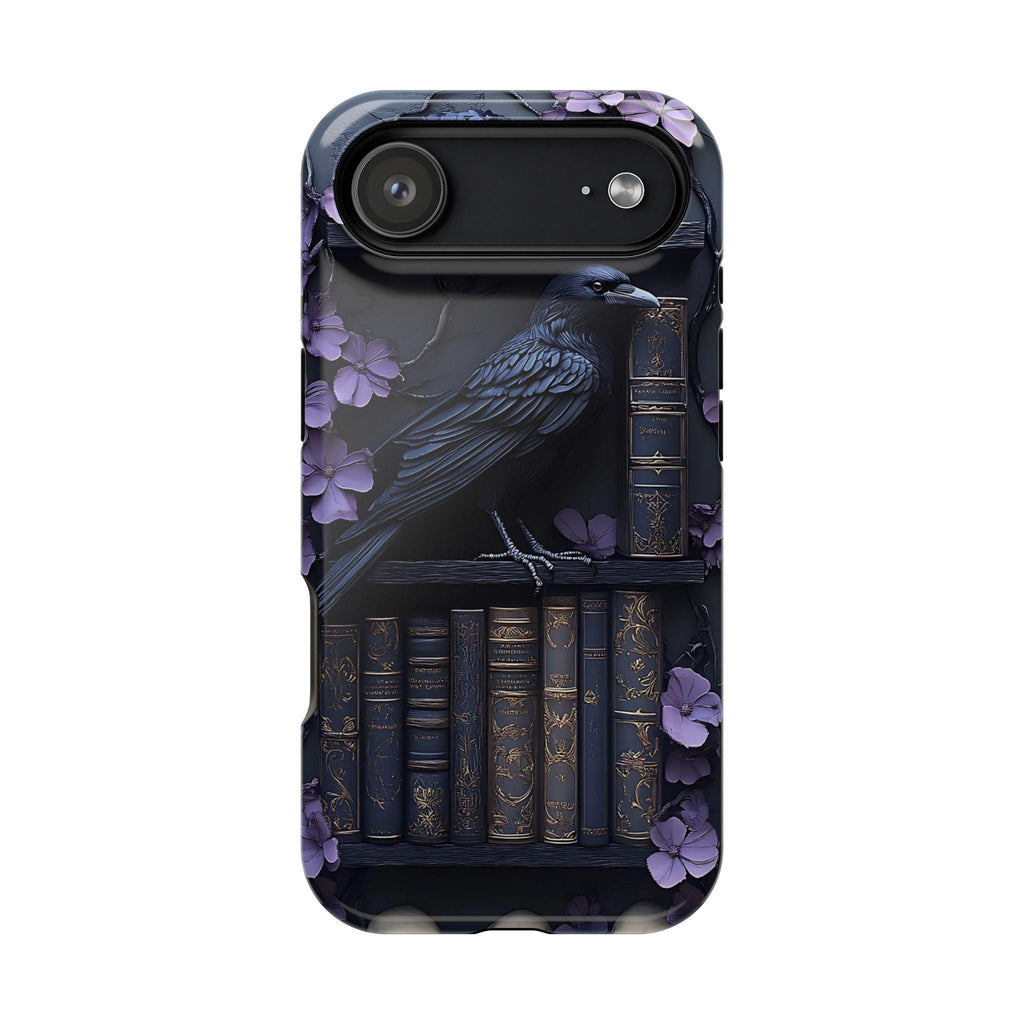 Gothic Raven Bookshelf iPhone MagSafe Case: Dark Academia Book Lover Gift  iPhone Galaxy Pixel