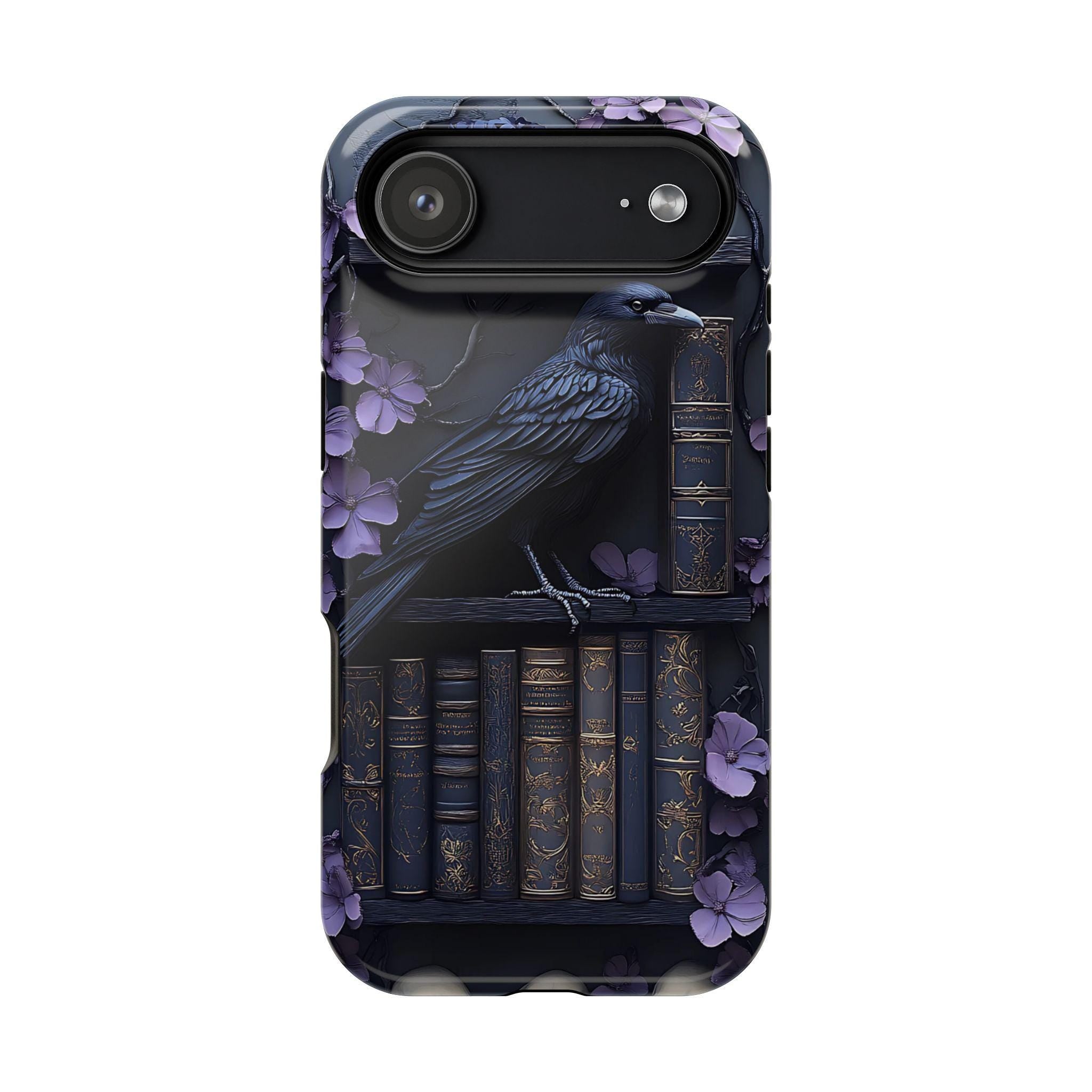 Gothic Raven Bookshelf iPhone MagSafe Case: Dark Academia Book Lover Gift  iPhone Galaxy Pixel