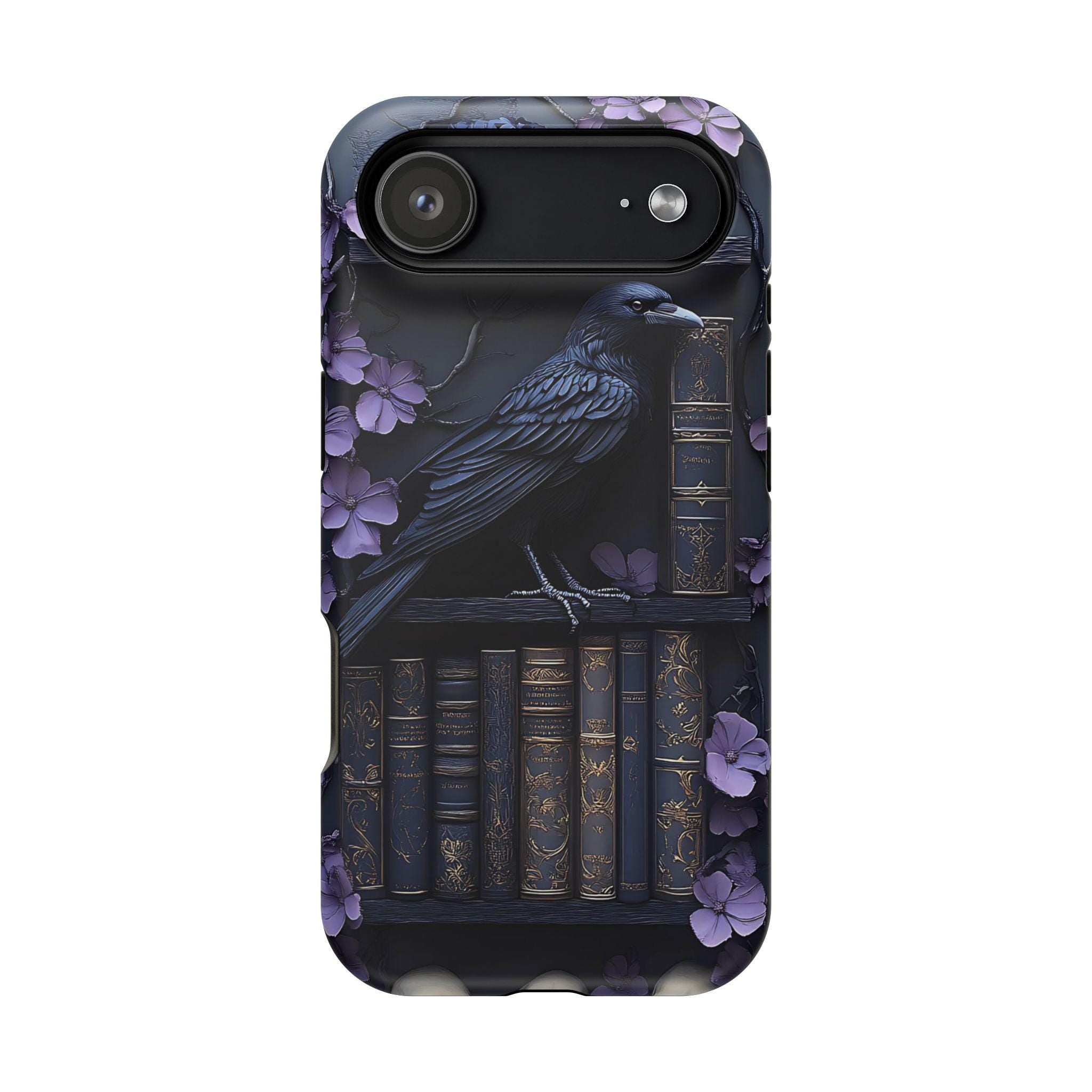 Gothic Raven Bookshelf iPhone MagSafe Case: Dark Academia Book Lover Gift  iPhone Galaxy Pixel