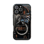 Magnetic Dragon Bookshelf iPhone Case: Fantasy Library Design Mythical Gift