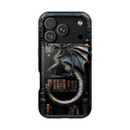 Magnetic Dragon Bookshelf iPhone Case: Fantasy Library Design Mythical Gift