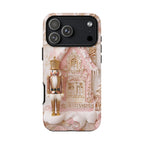 Gingerbread Nutcracker Christmas Phone Case: Pink Holiday Design iPhone Galaxy Pixel