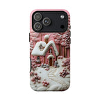 Pink Christmas Tree Phone Case: Winter Village Holiday Design Samsung galaxy cover iPhone , Pixel