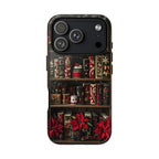Bookish Christmas Bookshelf Phone Case, Holiday Library Bookcase, Boho iPhone  Galaxy Pixel