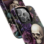 Dark Floral Skull Phone Case: Gothic Roses iPhone, Samsung, Pixel