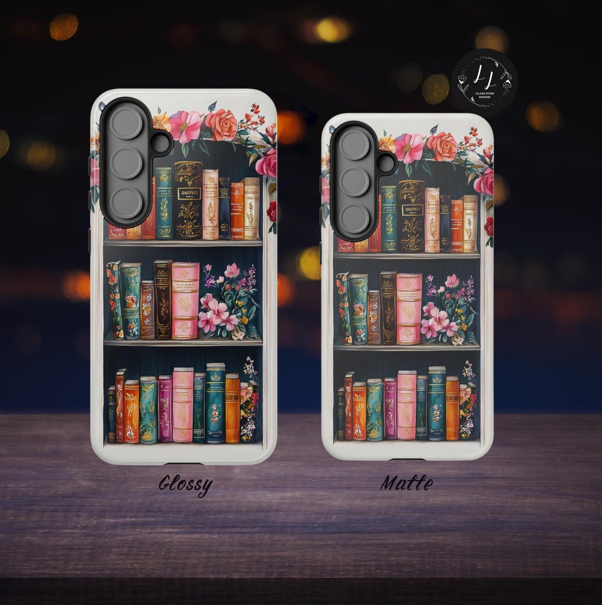 Vintage Floral Bookish Phone Case Bookshelf Cover Book Lover Gift iPhone Samsung Pixel 9