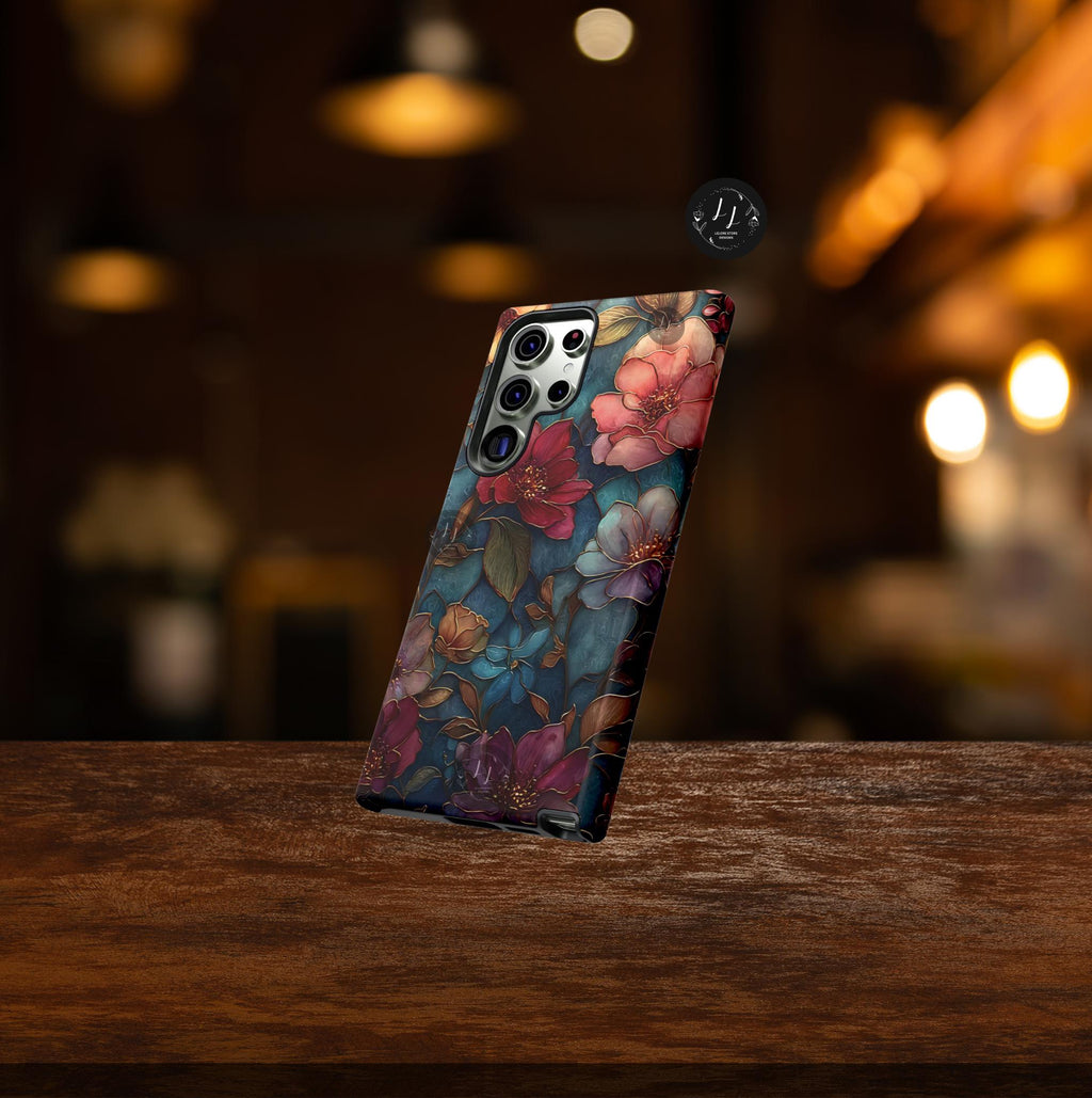 Wildflower Mosaic Phone Case Faux Stained Glass  Floral  iPhone Samsung Galaxy Pixel