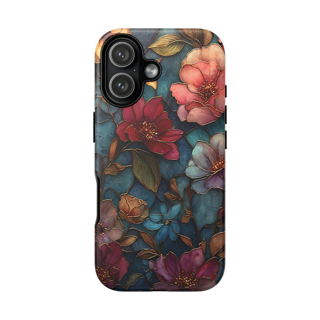 Wildflower Mosaic Phone Case Faux Stained Glass  Floral  iPhone Samsung Galaxy Pixel