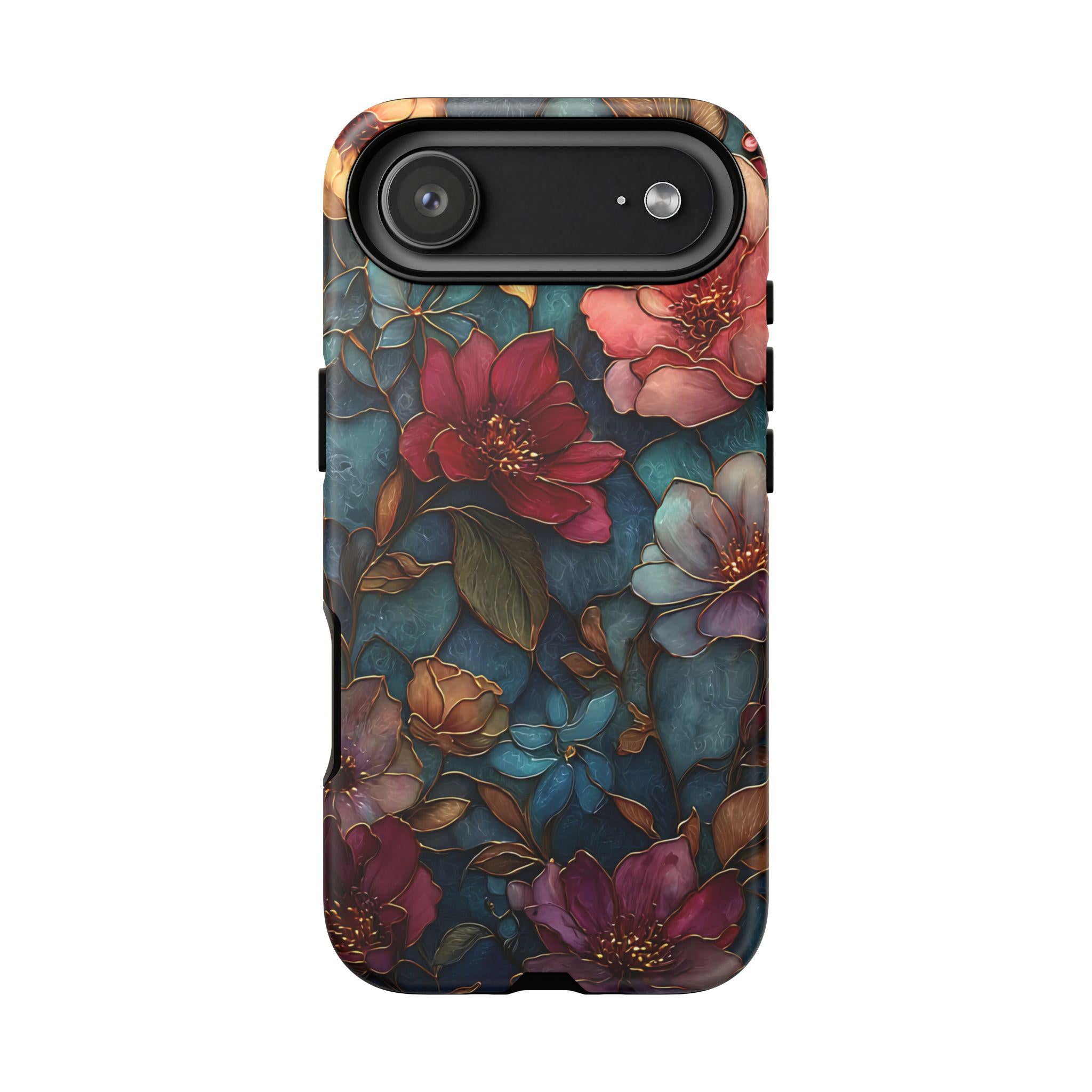 Wildflower Mosaic Phone Case Faux Stained Glass  Floral  iPhone Samsung Galaxy Pixel