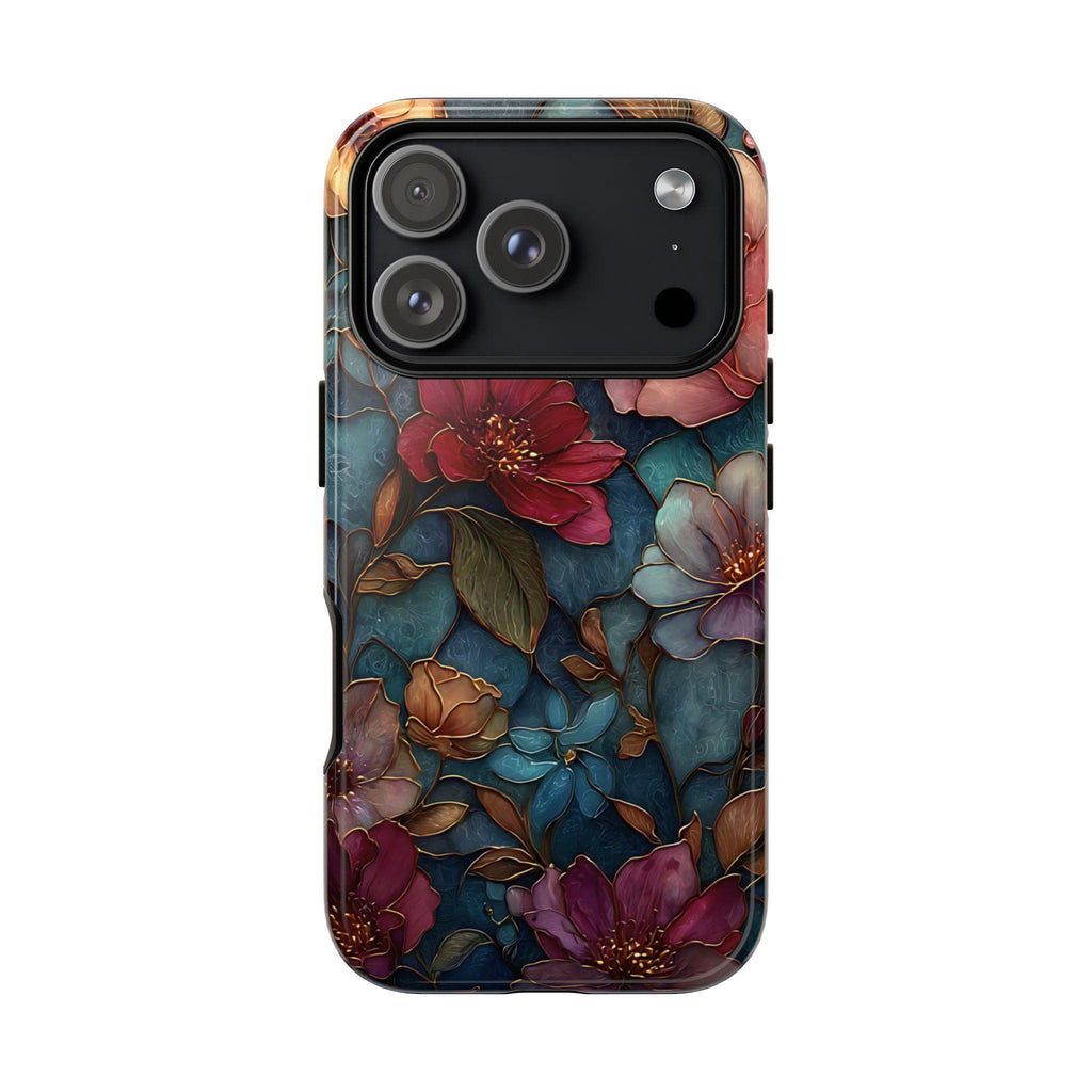 Wildflower Mosaic Phone Case Faux Stained Glass  Floral  iPhone Samsung Galaxy Pixel