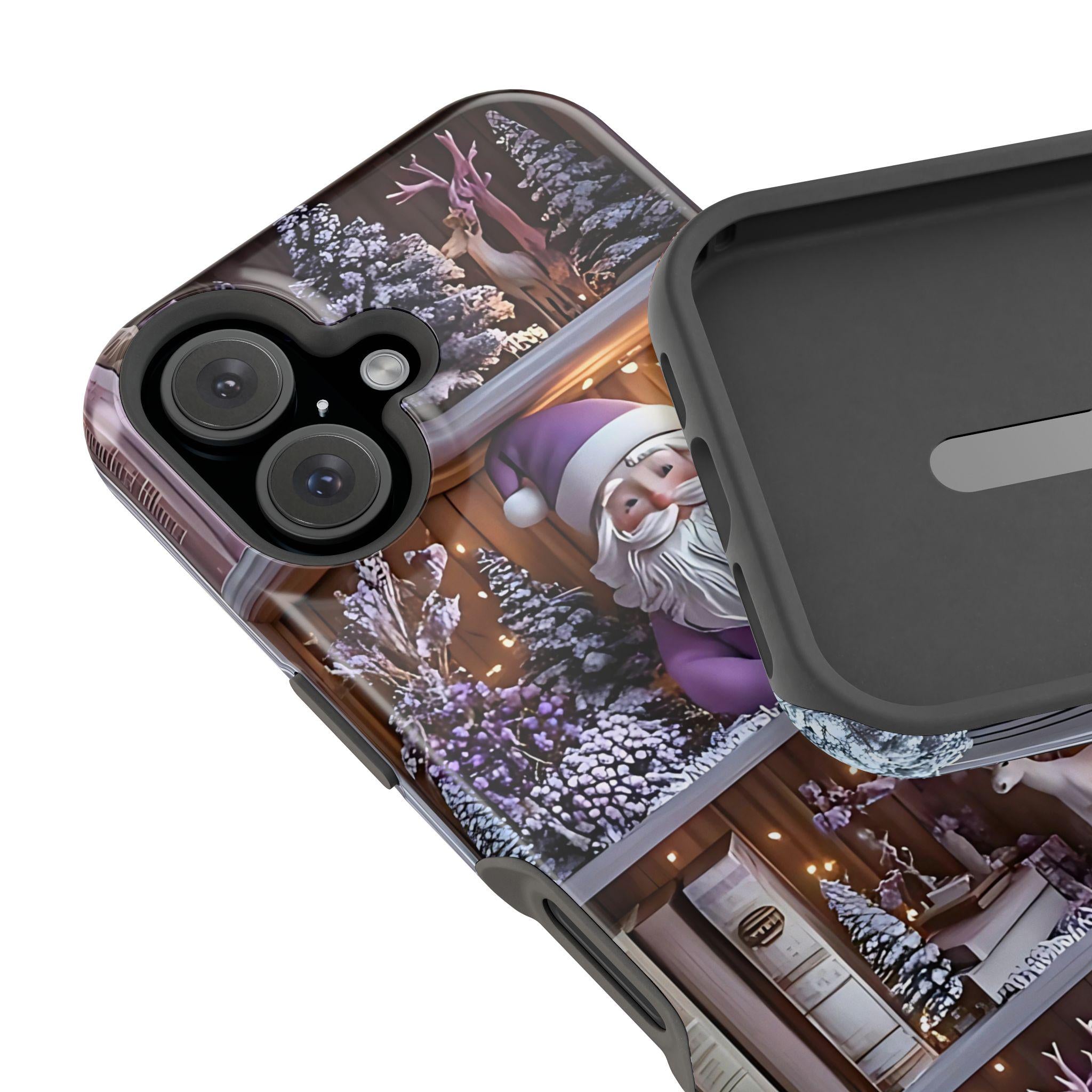 Bookish MagSafe Phone Case Boho Floral Light Purple Bookshelf Book Lovers, iPhone Cover.