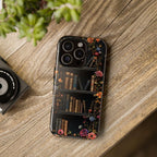 Floral Bookish Phone Case, Book Literary Lover Gift, Bookshelf iPhone Galaxy Pixel