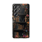 Floral Bookish Phone Case, Book Literary Lover Gift, Bookshelf iPhone Galaxy Pixel