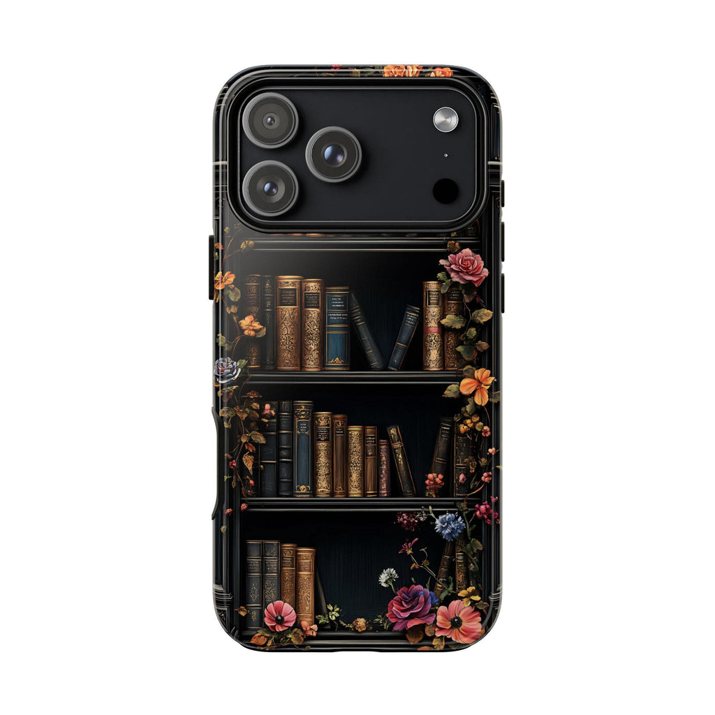 Floral Bookish Phone Case, Book Literary Lover Gift, Bookshelf iPhone Galaxy Pixel