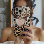 Pink Glitter Leopard Print Hearts Phone Case iPhone Galaxy Pixel,