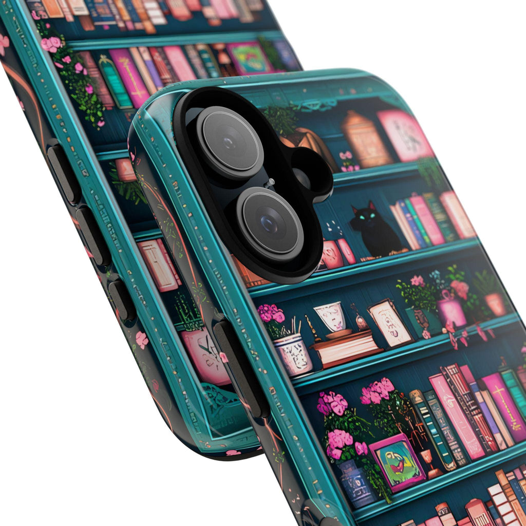 Bookish Phone Case, Book Cats Lover, Bookshelf Librarians Gifts, iPhone Galaxy Pixel Cover