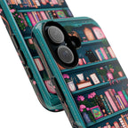 Bookish Phone Case, Book Cats Lover, Bookshelf Librarians Gifts, iPhone Galaxy Pixel Cover