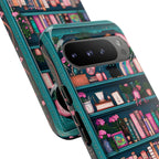 Bookish Phone Case, Book Cats Lover, Bookshelf Librarians Gifts, iPhone Galaxy Pixel Cover